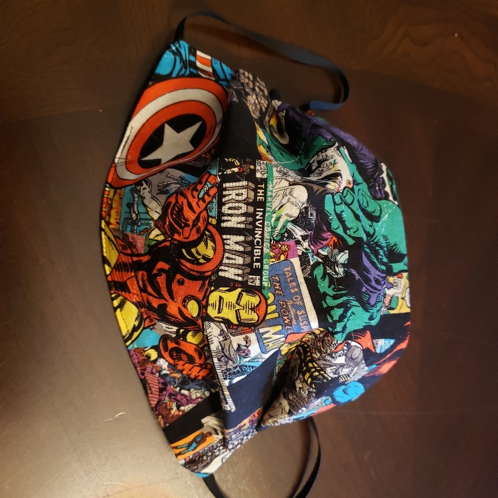 Marvel print handmade cotton adult face mask.